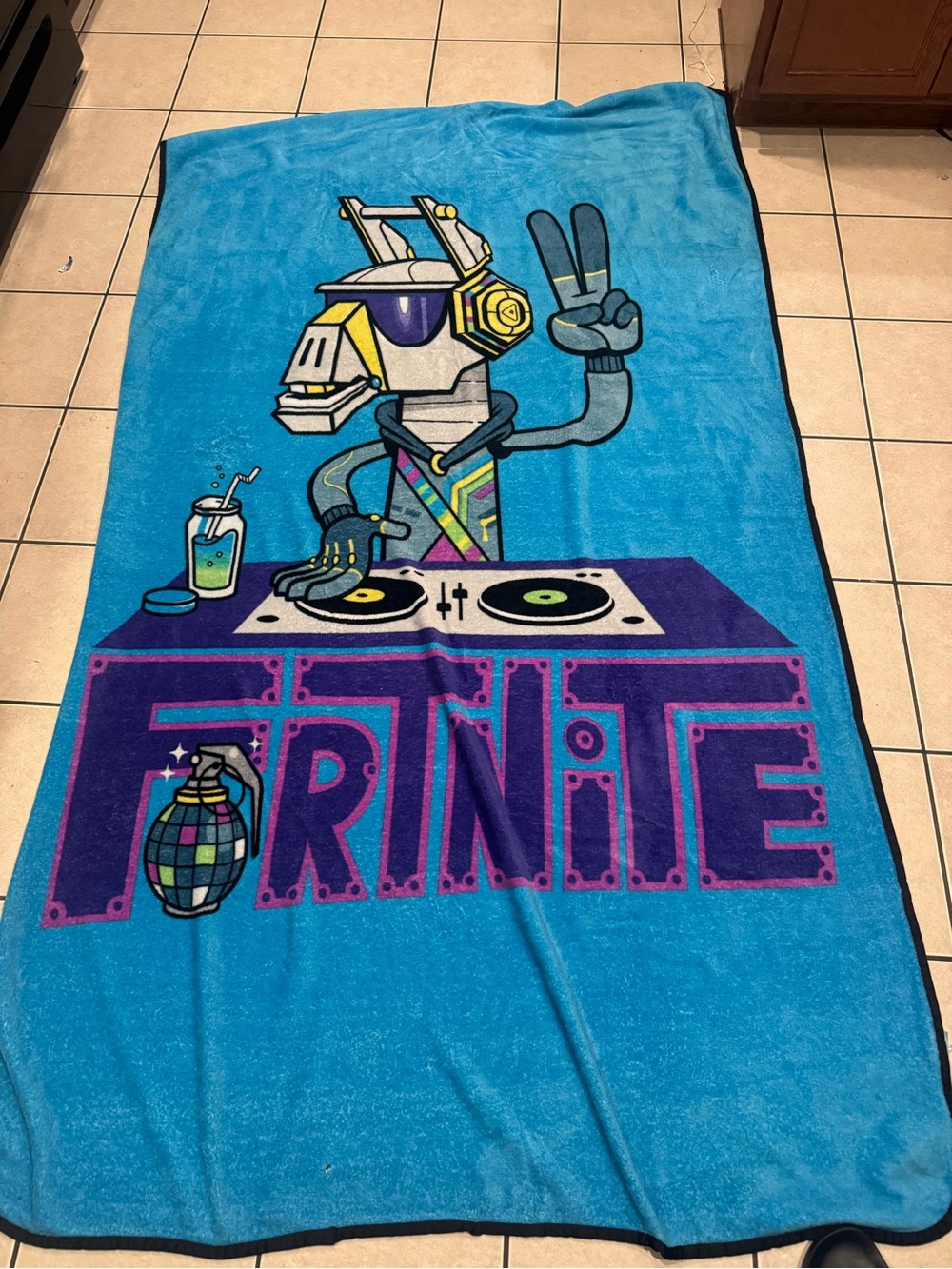 Blue Fortnite blanket